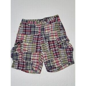 Polo Ralph Lauren Patchwork Cargo Shorts Madras Plaid Men’s 35 Cotton Chino